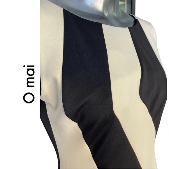 O Mai Sleeveless Colour Block Dress Black Tan Back  Zipper Size Medium - Picture 7 of 7
